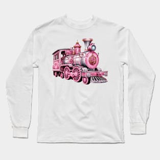 Pink Train Long Sleeve T-Shirt